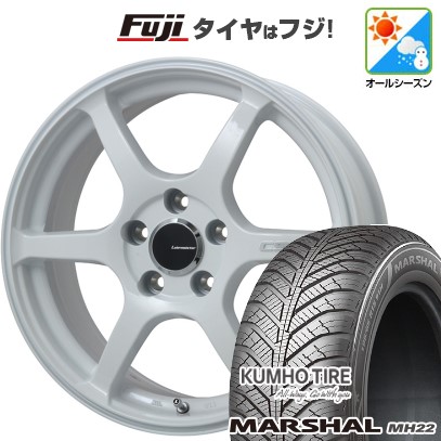 【新品国産車用5穴114.3】 オールシーズンタイヤ ホイール4本セット 205/55R17 クムホ マーシャル MH22 オールシーズン(限定) レアマイスター CS-V6(ホワイト) 7J 17インチ(送料無料)|フジコーポレーション