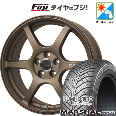 【新品国産車用5穴114.3】 オールシーズンタイヤ ホイール4本セット 205/55R17 クムホ マーシャル MH22 オールシーズン(限定) レアマイスター CS-V6(ブロンズ) 7J 17インチ(送料無料)｜フジコーポレーション