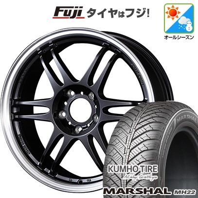 【新品国産車用5穴114.3】 オールシーズンタイヤ ホイール4本セット 205/50R17 93 W XL クムホ マーシャル MH22 オールシーズン(限定) コーセイ K-1レーシング レヴ 7J 17インチ(送料無料) 61,930円