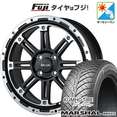 【新品 軽自動車】ハスラー デリカミニ(4WD) オールシーズンタイヤ ホイール4本セット 165/60R15 クムホ マーシャル MH22 オールシーズン(限定) ブレスト バーンズテック ブレイブストリーム 5J 15インチ(送料無料)