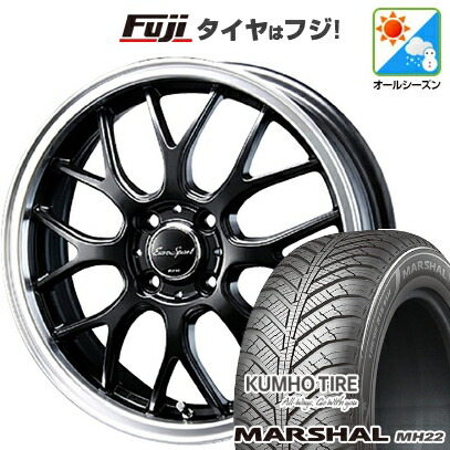 【新品国産車用5穴114.3】 オールシーズンタイヤ ホイール4本セット 235/55R18 クムホ マーシャル MH22 オールシーズン(限定) ブレスト ユーロスポーツ タイプ805 セミグロスブラック 7J 18インチ(送料無料)｜フジコーポレーション