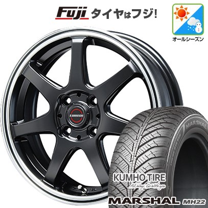 【新品国産車用4穴100】 オールシーズンタイヤ ホイール4本セット 185/60R15 クムホ マーシャル MH22 オールシーズン(限定) ブレスト ユーロマジック タイプS-07 5.5J 15インチ(送料無料)