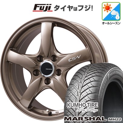 【新品国産車用5穴114.3】 オールシーズンタイヤ ホイール4本セット 225/45R18 95 W XL クムホ マーシャル MH22 オールシーズン(限定) レアマイスター CS-V(ブロンズ) 7.5J 18インチ(送料無料)