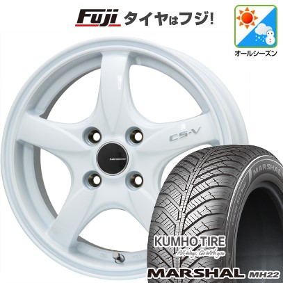 【新品 軽自動車】ハスラー デリカミニ(4WD) オールシーズンタイヤ ホイール4本セット 165/60R15 クムホ マーシャル MH22 オールシーズン(限定) レアマイスター CS-V(ホワイト) 5J 15インチ(送料無料)