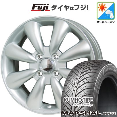 【新品 軽自動車】ハスラー オールシーズンタイヤ ホイール4本セット 165/65R14 クムホ マーシャル MH22 オールシーズン(限定) ホットスタッフ ララパーム KC-8 4.5J 14インチ(送料無料)|フジコーポレーション