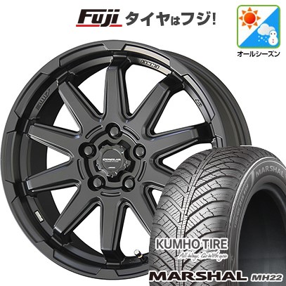 【新品 軽自動車】N-BOX タント スペーシア オールシーズンタイヤ ホイール4本セット 155/65R14 クムホ マーシャル MH22 オールシーズン(限定) 共豊 サーキュラー C10S 4.5J 14インチ(送料無料)|フジコーポレーション