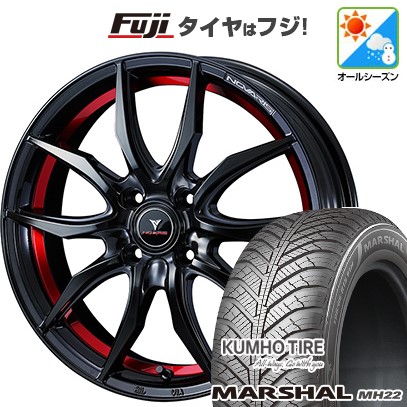 【新品国産車用4穴100】 オールシーズンタイヤ ホイール4本セット 185/55R16 クムホ マーシャル MH22 オールシーズン(限定) WEDS ウェッズ ノヴァリス ローグ VF 6J 16インチ(送料無料)