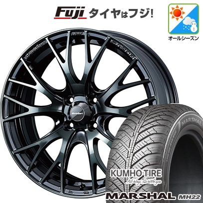 【新品国産車用4穴100】 オールシーズンタイヤ ホイール4本セット 185/55R15 クムホ マーシャル MH22 オールシーズン(限定) WEDS ウェッズスポーツ SA-20R 6J 15インチ(送料無料)