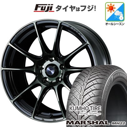【新品国産車用5穴114.3】 オールシーズンタイヤ ホイール4本セット 235/55R18 クムホ マーシャル MH22 オールシーズン(限定) WEDS ウェッズ ウェッズスポーツ SA-25R 7.5J 18インチ(送料無料)|フジコーポレーション