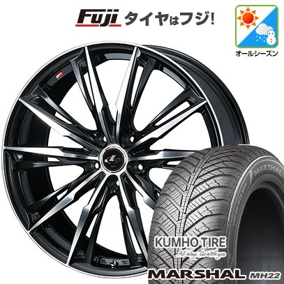 【新品国産車用5穴114.3】 オールシーズンタイヤ ホイール4本セット 235/55R18 クムホ マーシャル MH22 オールシーズン(限定) WEDS ウェッズ レオニス GX 7J 18インチ(送料無料)|フジコーポレーション
