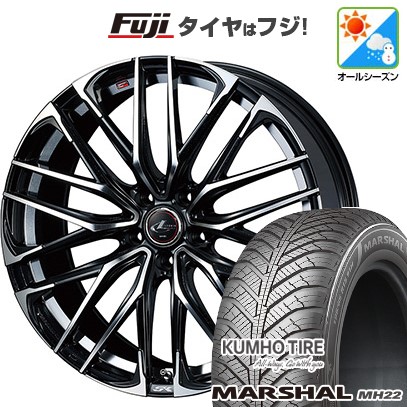【新品国産車用5穴114.3】 オールシーズンタイヤ ホイール4本セット 235/55R18 クムホ マーシャル MH22 オールシーズン(限定) WEDS ウェッズ レオニス SK 7J 18インチ(送料無料)|フジコーポレーション