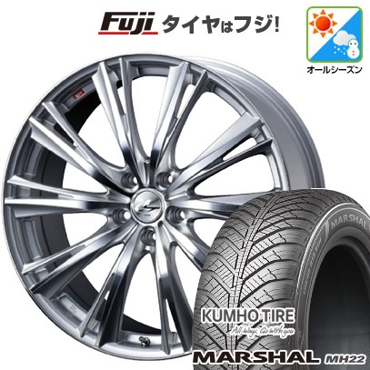 【新品国産車用5穴114.3】 オールシーズンタイヤ ホイール4本セット 235/55R18 クムホ マーシャル MH22 オールシーズン(限定) WEDS ウェッズ レオニス WX 18インチ(送料無料)|フジコーポレーション