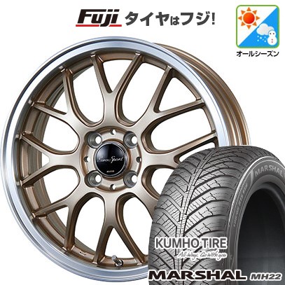 【新品国産車用4穴100】 オールシーズンタイヤ ホイール4本セット 195/55R16 91 V XL クムホ マーシャル MH22 オールシーズン(限定) ブレスト ユーロスポーツ タイプ805 アンティークブロンズ 6J 16インチ(送料無料)|フジコーポレーション