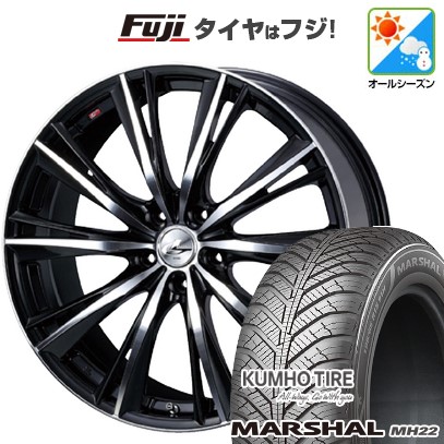 【新品国産車用5穴100】 オールシーズンタイヤ ホイール4本セット 205/50R17 93 W XL クムホ マーシャル MH22 オールシーズン(限定) WEDS ウェッズ レオニス WX 17インチ(送料無料)|フジコーポレーション