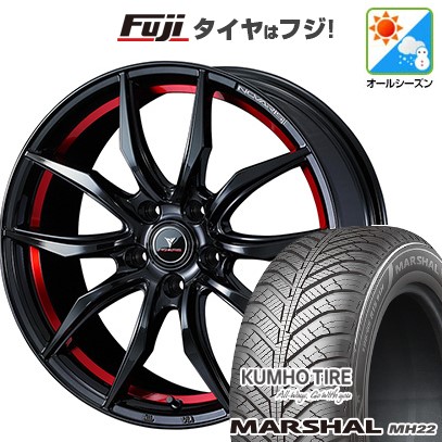 【新品国産車用5穴114.3】 オールシーズンタイヤ ホイール4本セット 235/55R18 クムホ マーシャル MH22 オールシーズン(限定) WEDS ウェッズ ノヴァリス ローグ VF 7J 18インチ(送料無料)｜フジコーポレーション