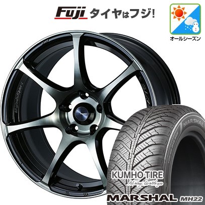 【新品国産車用5穴114.3】 オールシーズンタイヤ ホイール4本セット 235/55R18 クムホ マーシャル MH22 オールシーズン(限定) WEDS ウェッズ ウェッズスポーツ SA-75R 7.5J 18インチ(送料無料)