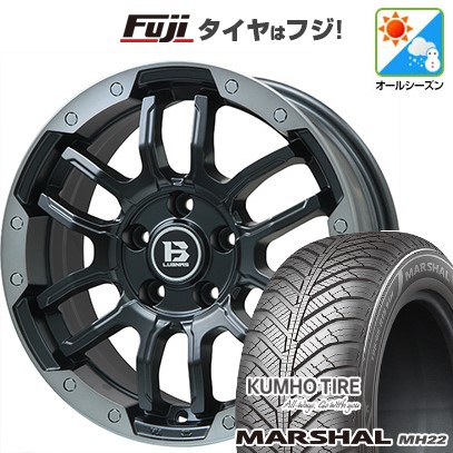 【新品国産車用5穴114.3】 オールシーズンタイヤ ホイール4本セット 215/60R17 クムホ マーシャル MH22 オールシーズン(限定) ビッグウエイ B-LUGNAS FRD(マットブラック/ブラッククリアリム) 7J 17インチ(送料無料)