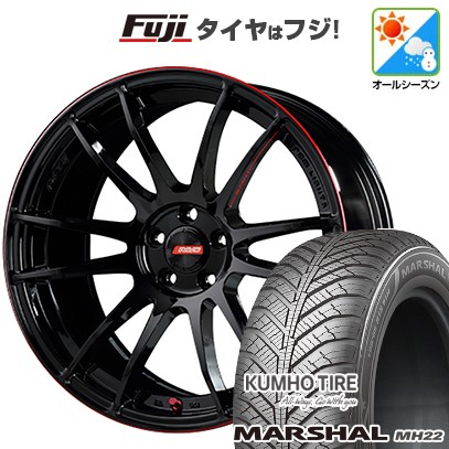 【新品国産車用5穴114.3】 オールシーズンタイヤ ホイール4本セット 235/55R18 クムホ マーシャル MH22 オールシーズン(限定) RAYS レイズ グラムライツ 57エクストリーム REV LIMIT EDITION 7.5J 18インチ(送料無料)