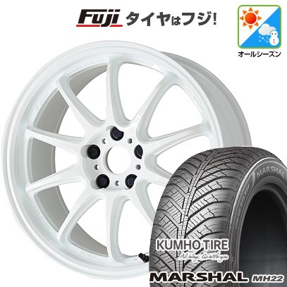 【新品国産車用5穴114.3】 オールシーズンタイヤ ホイール4本セット 215/55R17 クムホ マーシャル MH22 オールシーズン(限定) WORK ワーク エモーション ZR10 7J 17インチ(送料無料)