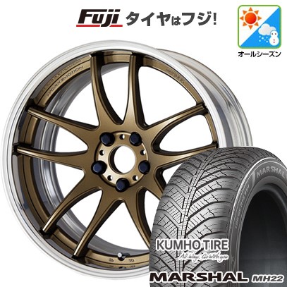 【新品国産車用5穴100】 オールシーズンタイヤ ホイール4本セット 205/50R17 93 W XL クムホ マーシャル MH22 オールシーズン(限定) WORK ワーク エモーション CR 2P 17インチ(送料無料)