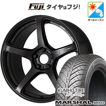 【新品国産車用5穴114.3】 オールシーズンタイヤ ホイール4本セット 215/50R17 クムホ マーシャル MH22 オールシーズン(限定) WORK ワーク エモーション T5R 7J 17インチ(送料無料) 90,145円