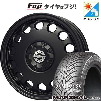 【新品 軽自動車】N-BOX タント スペーシア オールシーズンタイヤ ホイール4本セット 155/65R14 クムホ マーシャル MH22 オールシーズン(限定) ソリッドレーシング Kメタル 4.5J 14インチ(送料無料)