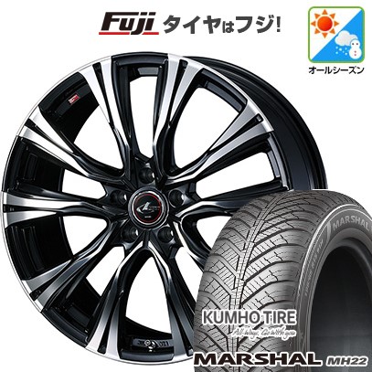【新品国産車用5穴114.3】 オールシーズンタイヤ ホイール4本セット 235/55R18 クムホ マーシャル MH22 オールシーズン(限定) WEDS ウェッズ レオニス VR 7J 18インチ(送料無料)|フジコーポレーション