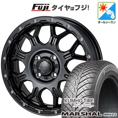 【新品国産車用4穴100】 オールシーズンタイヤ ホイール4本セット 195/55R16 91 V XL クムホ マーシャル MH22 オールシーズン(限定) モンツァ HI-BLOCK ジェラード 6J 16インチ(送料無料)