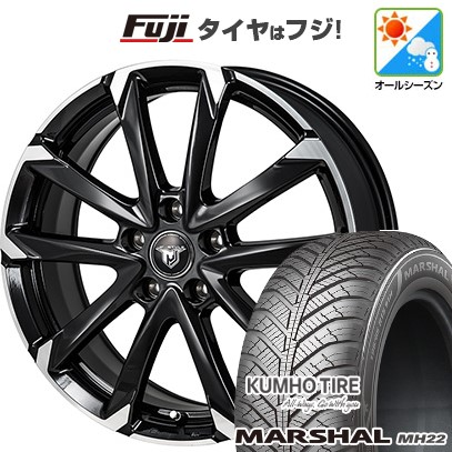 【新品国産車用5穴114.3】 オールシーズンタイヤ ホイール4本セット 205/55R17 クムホ マーシャル MH22 オールシーズン(限定) モンツァ JPスタイル MJ-V 7J 17インチ(送料無料)
