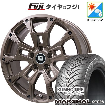 【新品国産車用5穴114.3】 オールシーズンタイヤ ホイール4本セット 215/60R17 クムホ マーシャル MH22 オールシーズン(限定) ビッグウエイ B-LUGNAS BRD(マットブロンズ) 7J 17インチ(送料無料)