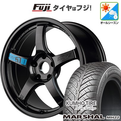【新品国産車用5穴114.3】 オールシーズンタイヤ ホイール4本セット 235/55R18 クムホ マーシャル MH22 オールシーズン(限定) RAYS レイズ グラムライツ 57CR SPEC-M 7.5J 18インチ(送料無料)|フジコーポレーション