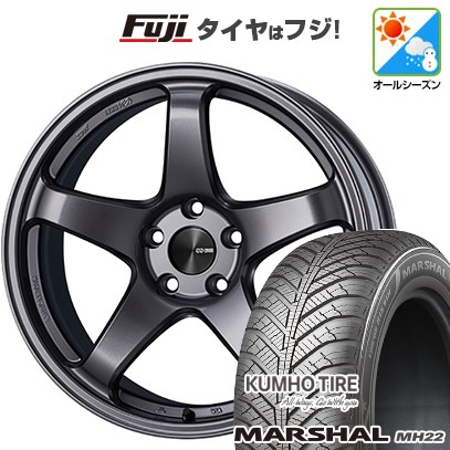 【新品国産車用5穴100】 オールシーズンタイヤ ホイール4本セット 215/45R17 クムホ マーシャル MH22 オールシーズン(限定) ENKEI エンケイ PerformanceLine PF05 7.5J 17インチ(送料無料)｜フジコーポレーション