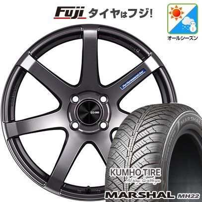 【新品国産車用5穴100】 オールシーズンタイヤ ホイール4本セット 205/50R17 93 W XL クムホ マーシャル MH22 オールシーズン(限定) ENKEI エンケイ PF07 17インチ(送料無料)
