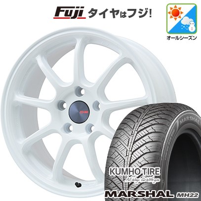 【新品国産車用5穴114.3】 オールシーズンタイヤ ホイール4本セット 215/55R17 クムホ マーシャル MH22 オールシーズン(限定) ENKEI エンケイ PerformanceLine PF09 フジオリジナルカラー 7J 17インチ(送料無料)|フジコーポレーション