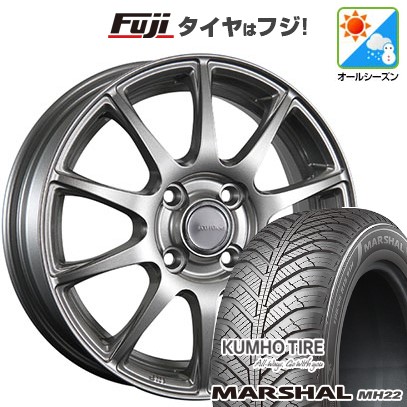 【新品国産車用4穴100】 オールシーズンタイヤ ホイール4本セット 185/55R15 クムホ マーシャル MH22 オールシーズン(限定) ブリヂストン エコフォルム SE-23 5.5J 15インチ(送料無料)|フジコーポレーション