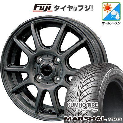 【新品国産車用4穴100】 オールシーズンタイヤ ホイール4本セット 185/60R15 クムホ マーシャル MH22 オールシーズン(限定) テクノピア カリテス S416 5.5J 15インチ(送料無料)