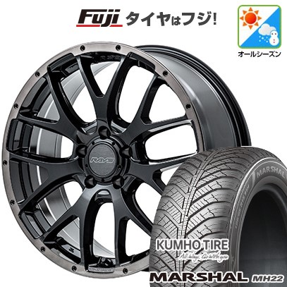 【新品国産車用5穴114.3】 オールシーズンタイヤ ホイール4本セット 225/45R18 95 W XL クムホ マーシャル MH22 オールシーズン(限定) RAYS レイズ ホムラ 2X7FA BLACK CLEAR EDITION 7.5J 18インチ(送料無料)|フジコーポレーション