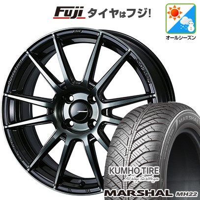【新品国産車用4穴100】 オールシーズンタイヤ ホイール4本セット 185/55R15 クムホ マーシャル MH22 オールシーズン(限定) WEDS ウェッズスポーツ SA-62R 6J 15インチ(送料無料)