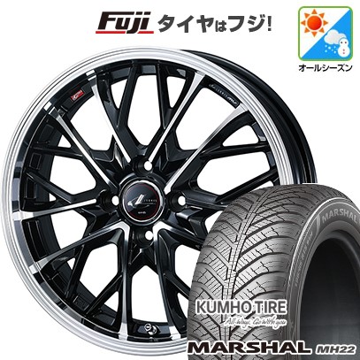 【新品国産車用5穴114.3】 オールシーズンタイヤ ホイール4本セット 235/55R18 クムホ マーシャル MH22 オールシーズン(限定) WEDS ウェッズ レオニス MV 7J 18インチ(送料無料)|フジコーポレーション