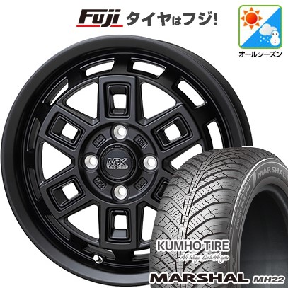 【新品国産車用4穴100】 オールシーズンタイヤ ホイール4本セット 165/70R14 クムホ マーシャル MH22 オールシーズン(限定) ホットスタッフ マッドクロス アイヴァー 5J 14インチ(送料無料)|フジコーポレーション