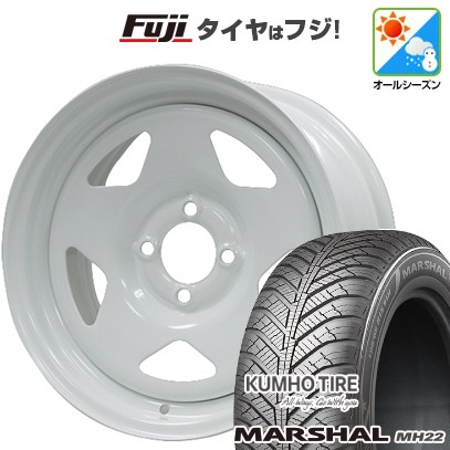 【新品国産車用4穴100】 オールシーズンタイヤ ホイール4本セット 175/65R15 クムホ マーシャル MH22 オールシーズン(限定) モリタ デイトナズ S/R 6J 15インチ(送料無料)