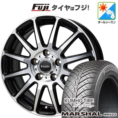 【新品】シエンタ 2015-22 オールシーズンタイヤ ホイール4本セット 185/60R15 クムホ マーシャル MH22 オールシーズン(限定) ホットスタッフ ヴァレット グリッター 6J 15インチ(送料無料)