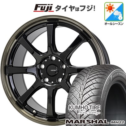 【新品国産車用5穴114.3】 オールシーズンタイヤ ホイール4本セット 235/55R18 クムホ マーシャル MH22 オールシーズン(限定) ホットスタッフ ジースピード P-08 7J 18インチ(送料無料)