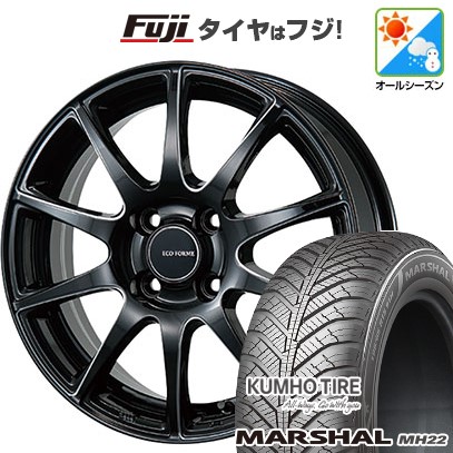 【新品国産車用4穴100】 オールシーズンタイヤ ホイール4本セット 175/65R15 クムホ マーシャル MH22 オールシーズン(限定) ブリヂストン エコフォルム CRS23 5.5J 15インチ(送料無料)