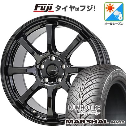 【新品】フリード 5穴/114 オールシーズンタイヤ ホイール4本セット 195/55R16 91 V XL クムホ マーシャル MH22 オールシーズン(限定) ホットスタッフ ジースピード G-08 6.5J 16インチ(送料無料)