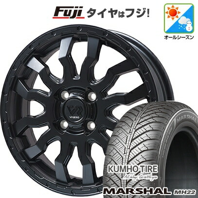 【新品 軽自動車】ソリオ ハスラー オールシーズンタイヤ ホイール4本セット 165/70R14 クムホ マーシャル MH22 オールシーズン(限定) トピー ヴァブロ RR-01【限定】 4.5J 14インチ(送料無料)|フジコーポレーション