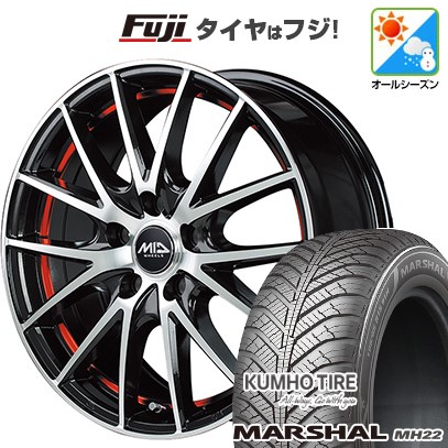 【新品国産車用5穴114.3】 オールシーズンタイヤ ホイール4本セット 205/50R17 93 W XL クムホ マーシャル MH22 オールシーズン(限定) MID WHEELS RX27 7J 17インチ(送料無料)