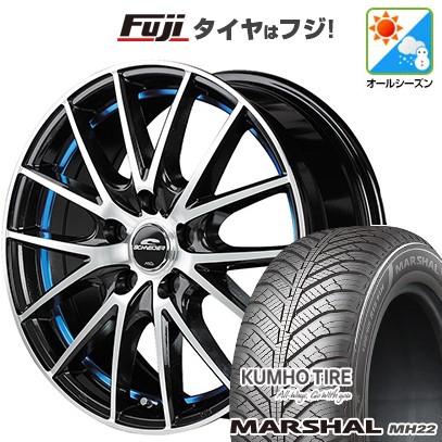 【新品国産車用5穴114.3】 オールシーズンタイヤ ホイール4本セット 205/55R17 クムホ マーシャル MH22 オールシーズン(限定) MID WHEELS RX27 7J 17インチ(送料無料)|フジコーポレーション