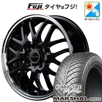 【新品国産車用4穴100】 オールシーズンタイヤ ホイール4本セット 185/55R16 クムホ マーシャル MH22 オールシーズン(限定) MID WHEELS エグゼ10 6J 16インチ(送料無料)