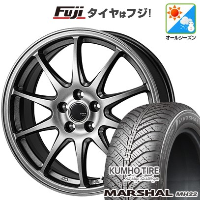 【新品国産車用5穴114.3】 オールシーズンタイヤ ホイール4本セット 225/45R18 クムホ マーシャル MH22 オールシーズン(限定) モンツァ ZACK JP-202 7J 18インチ(送料無料)